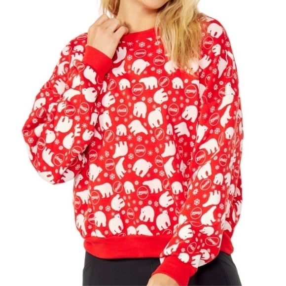 Wildfox X Coca-Cola NWT Winter Coke Fifi Sweatshirt in Aura Orange (Red) XL - Picture 1 of 4